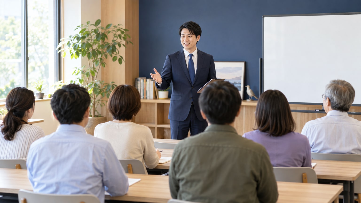 行政書士として講義を行う東京太郎のイメージ